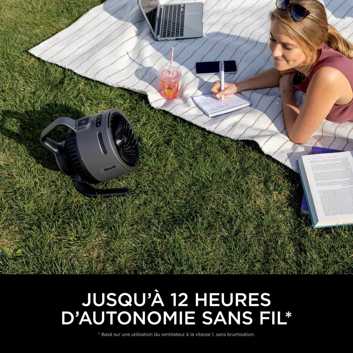 Ventilateur portable avec brume Shark FlexBreeze HydroGo - Gris foncé