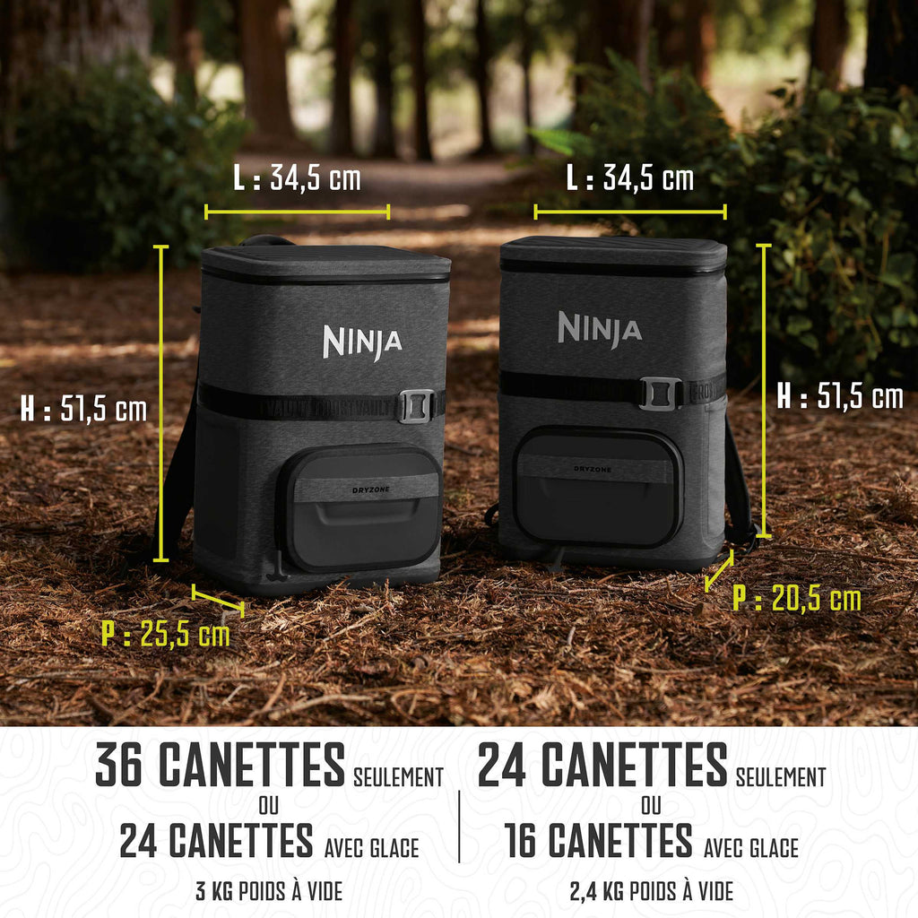 Pack Ventilateur portable 3-en-1 Shark ChillPill et Glacière sac à dos Ninja FrostVault Go 36 canettes - Charbon