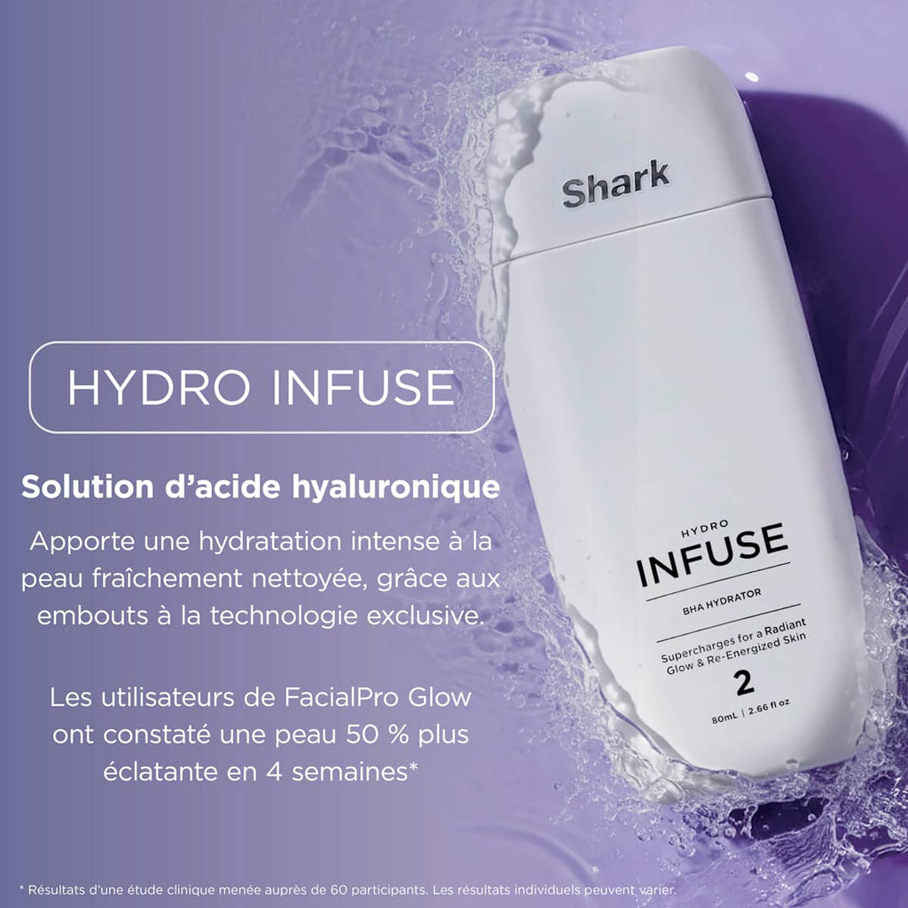 Appareil de soin du visage hydrofacial à domicile Shark FacialPro Glow + DePuffi - Lilas Doux