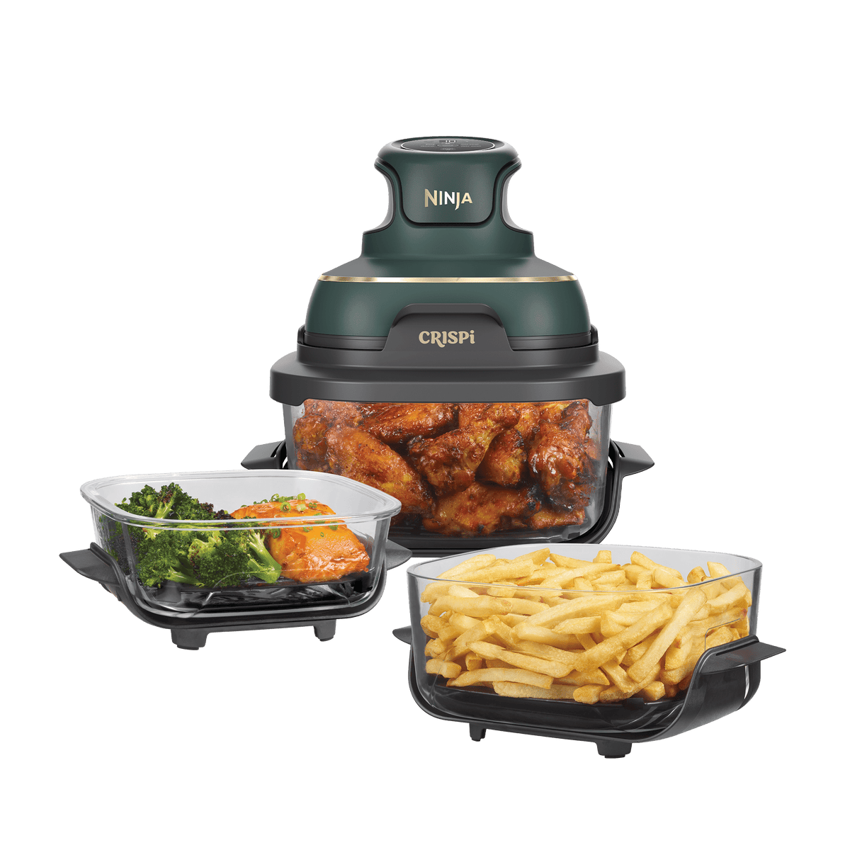Air fryer en verre avec 8 modes CRISPi DualZone, Rose Quartz