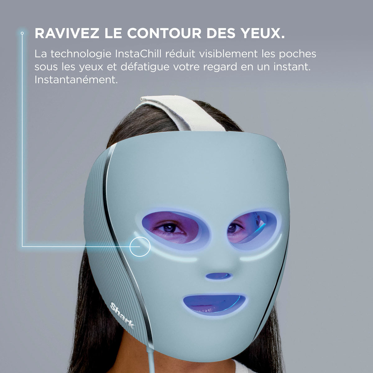 Masque LED Shark CryoGlow avec rafraîchissement du contour des yeux - Rose