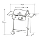 Barbecue au gaz Hawaï - 3 Brûleurs 8,4 kW Butane/Propane