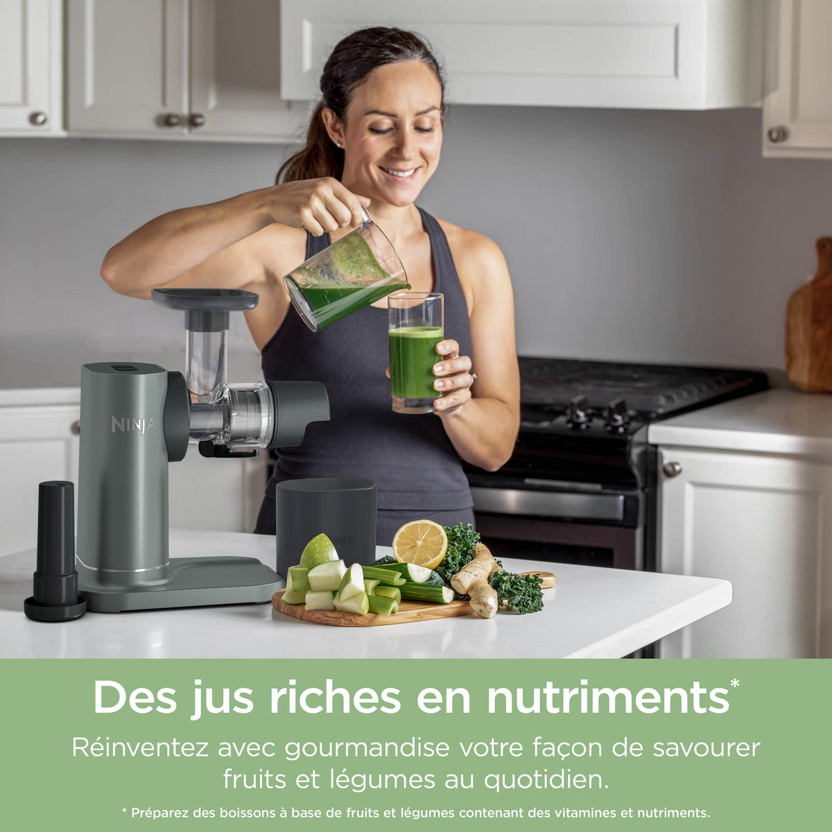 Extracteur de Jus à froid, Râpe & Trancheuse 3-en-1 Ninja NeverClog