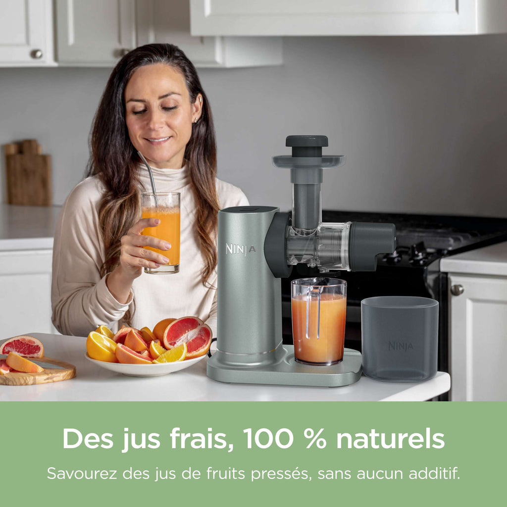 Extracteur de Jus à froid, Râpe & Trancheuse 3-en-1 Ninja NeverClog