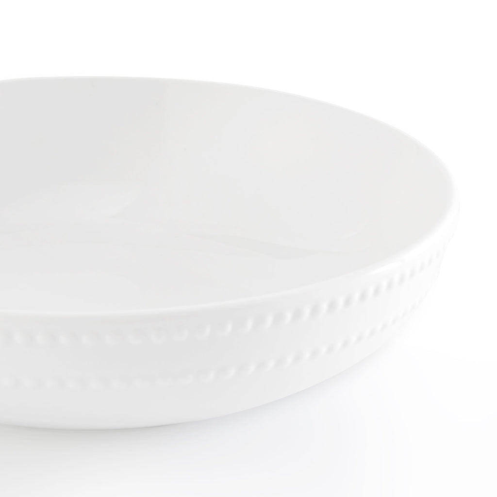 Dusklia - Margalo Beaded Serving Bowl - White
