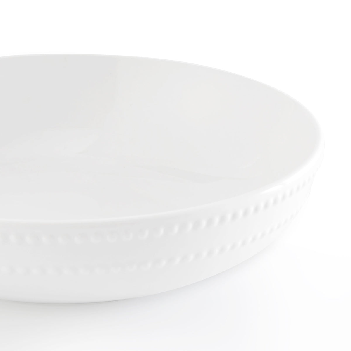 Dusklia - Margalo Beaded Serving Bowl - White