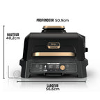 Barbecue électrique et fumoir Ninja Woodfire Pro Connect XL avec housse - Noir et Or