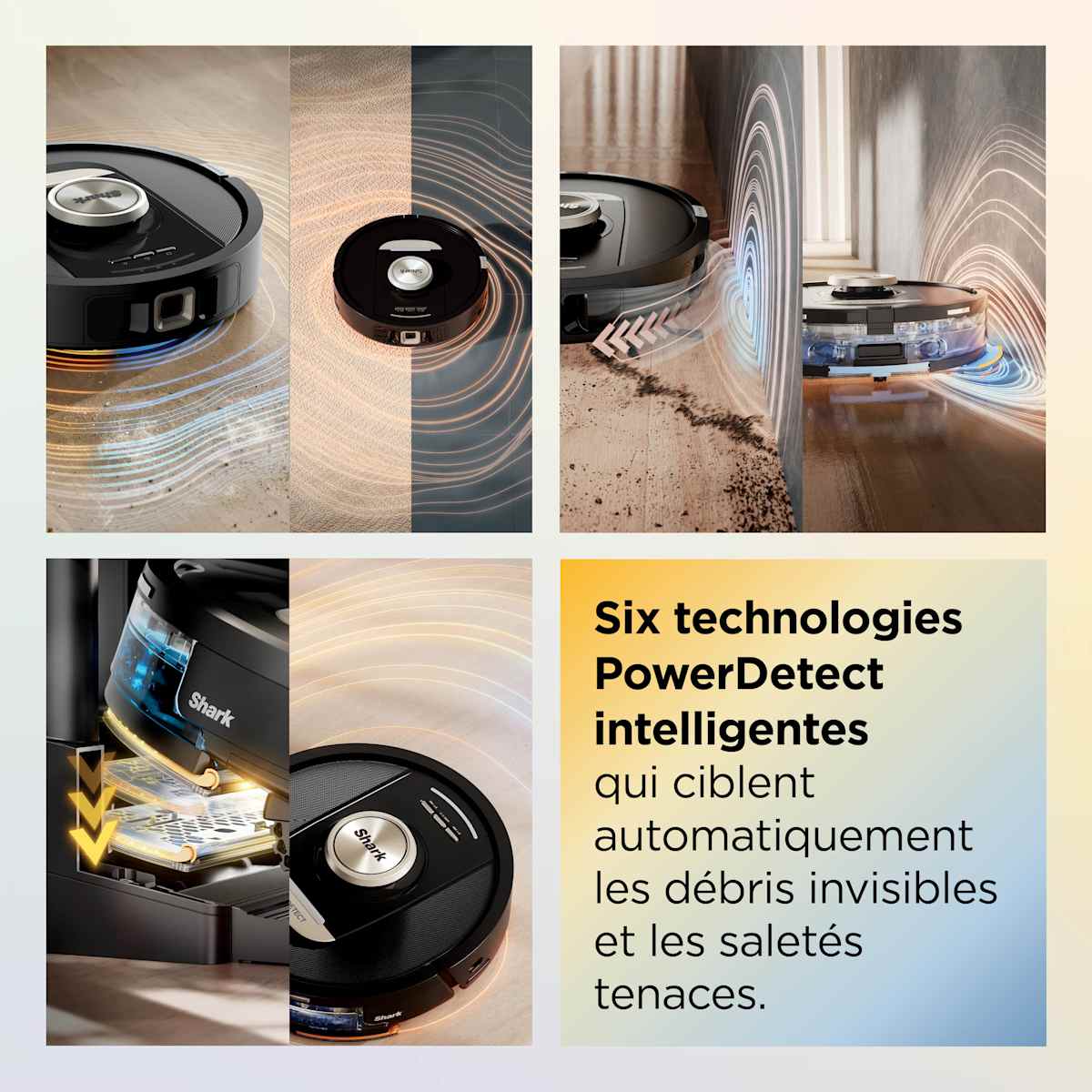 Robot aspirateur et laveur Shark ThermaCharged PowerDetect avec séchage à chaud - Noir