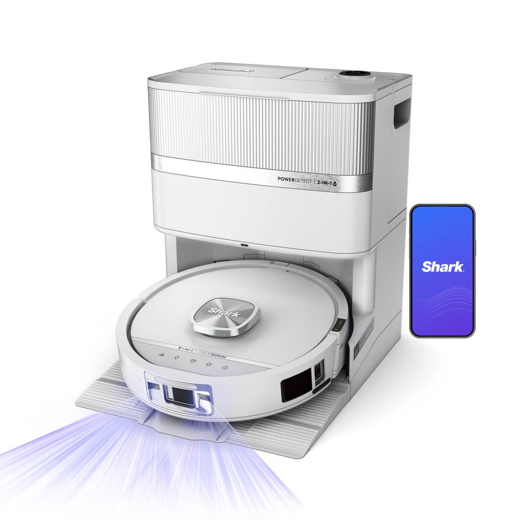 Robot aspirateur laveur 2-en-1 Shark PowerDetect UV Reveal – Blanc