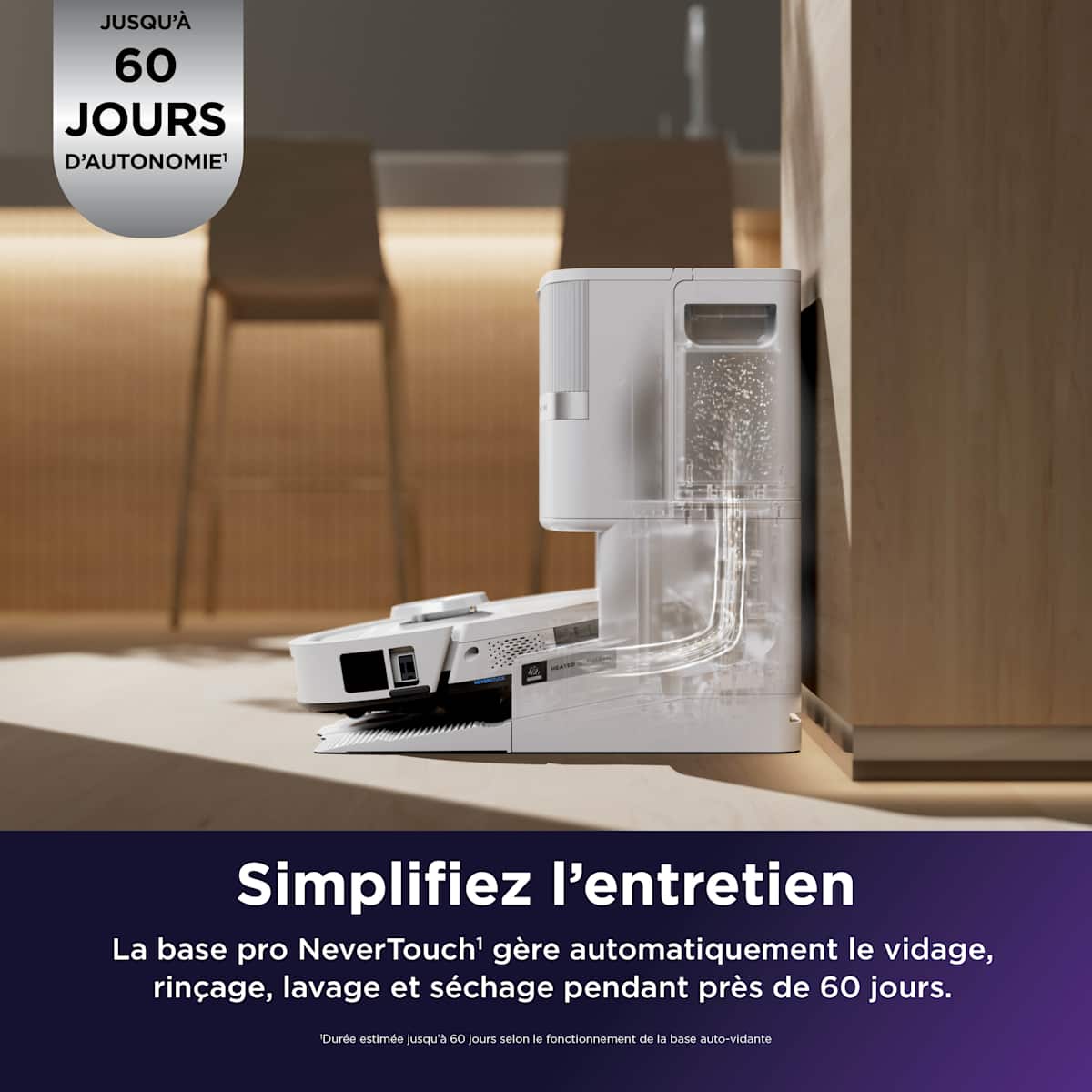 Robot aspirateur laveur 2-en-1 Shark PowerDetect UV Reveal – Blanc