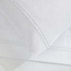 Dusklia - Regent Embroidered 100% Cotton Pair of Classic Pillowcases 400 Thread Count - White