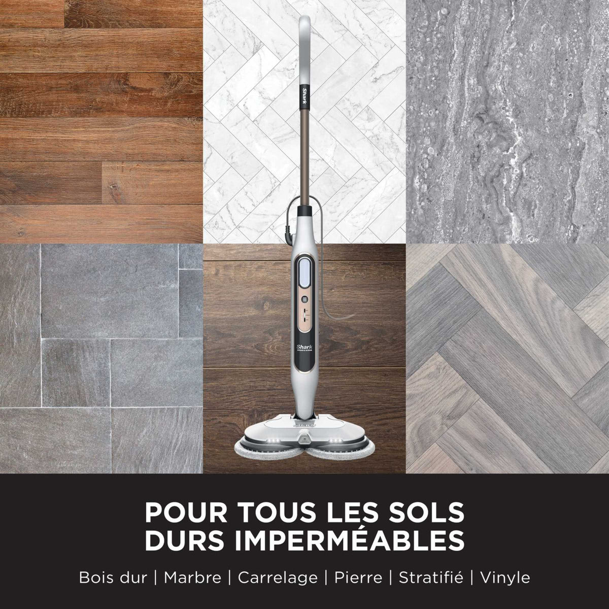 Balai nettoyeur automatique Shark avec jet de vapeur et rouleau auto-nettoyant