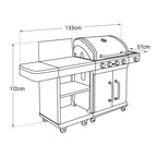 Barbecue gaz Majorque XL – 4 brûleurs 14,5 kW avec desserte