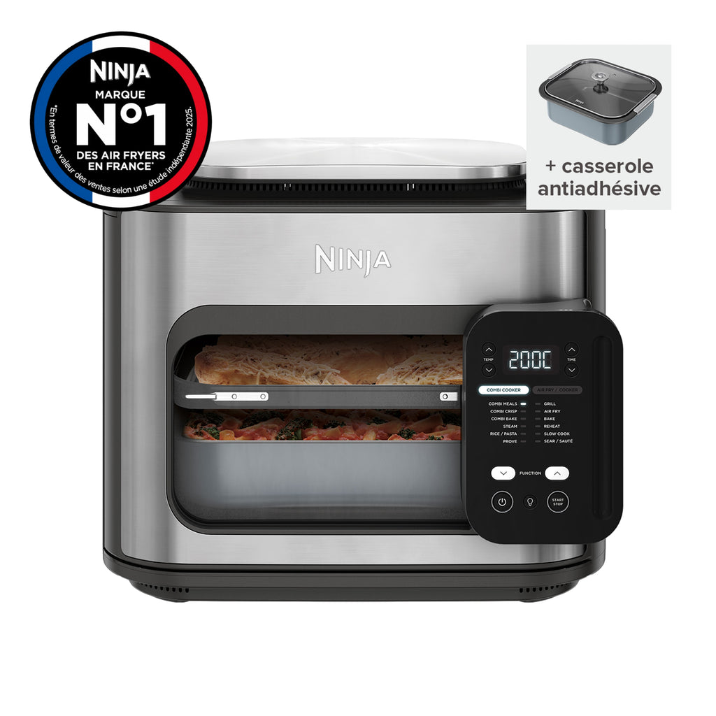 Pack Ninja Combi Multicuiseur, four et air fryer 12-en-1 avec casserole antiadhésive