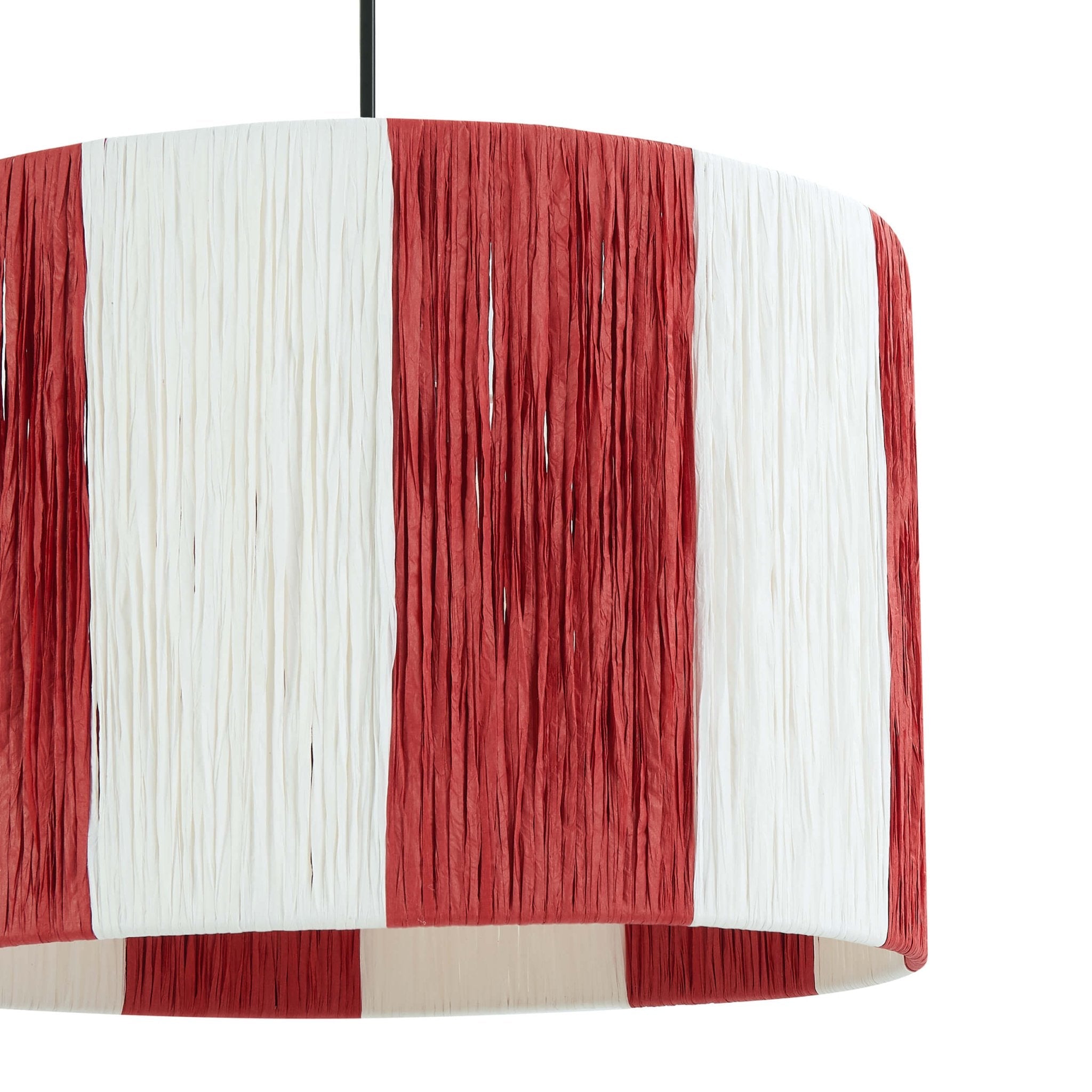Dusklia - Abi Raffia Stripe Ceiling Shade - Red
