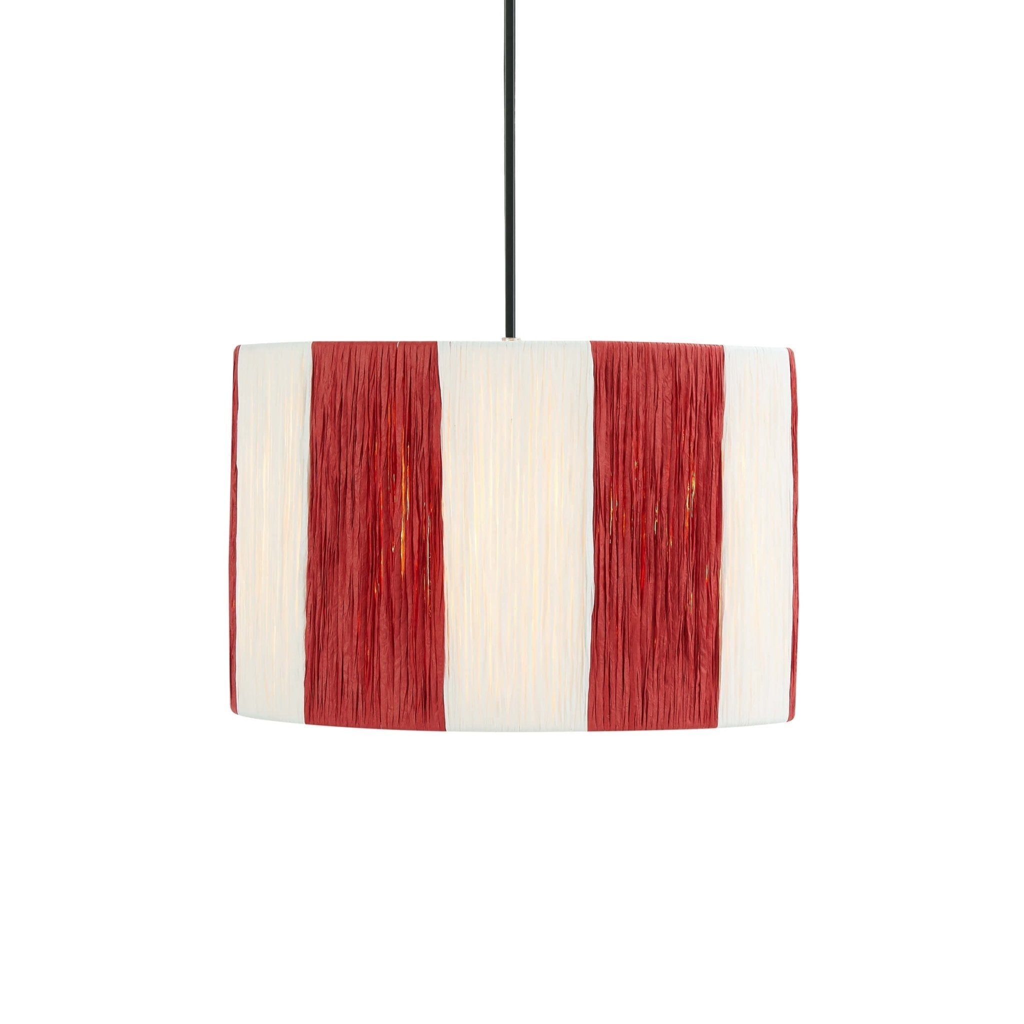 Dusklia - Abi Raffia Stripe Ceiling Shade - Red