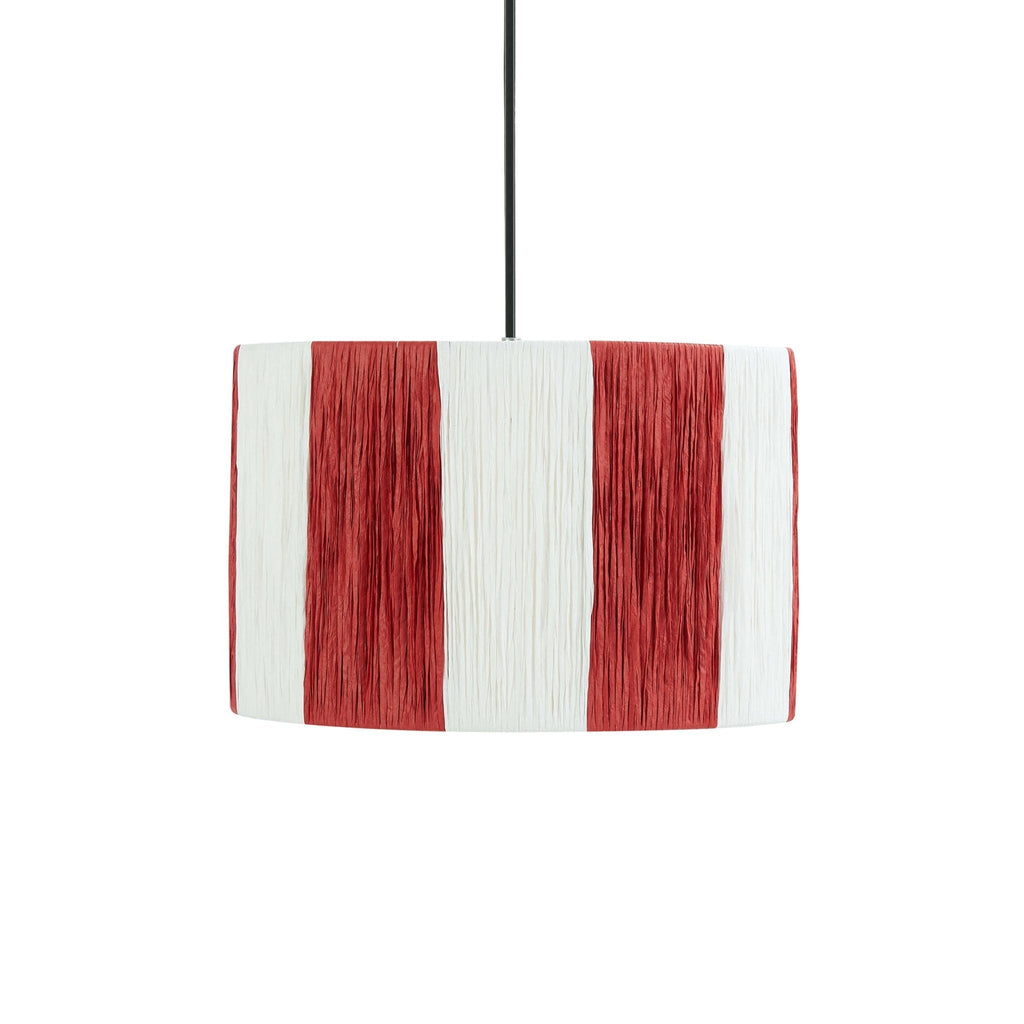 Dusklia - Abi Raffia Stripe Ceiling Shade - Red