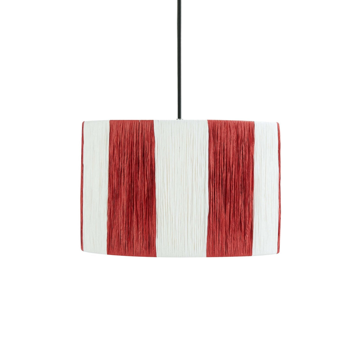 Dusklia - Abi Raffia Stripe Ceiling Shade - Red
