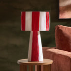 Dusklia - Abi Raffia Stripe Table Lamp - Red