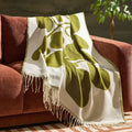 Dusklia - Abstract Floral Sofa Throw - Green/ Natural