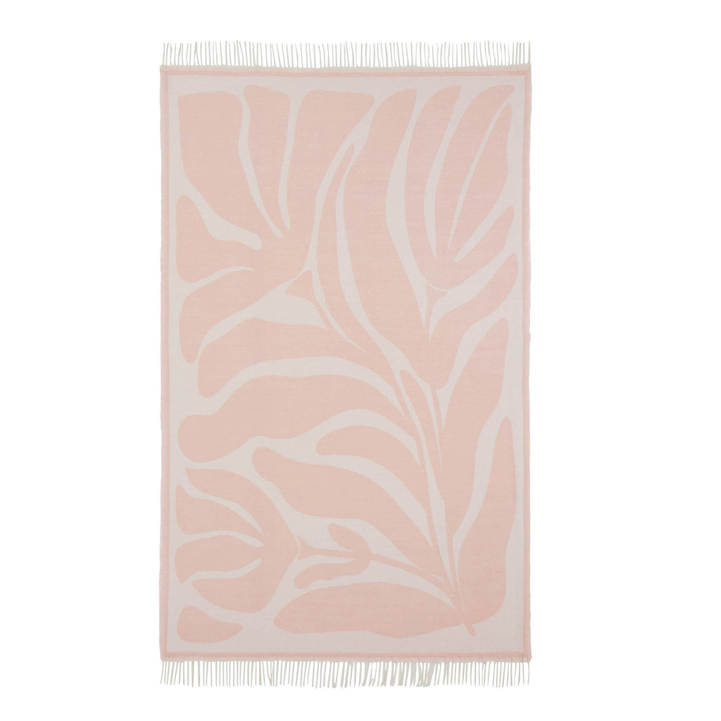Dusklia - Abstract Floral Sofa Throw - Pink Sand