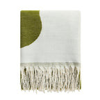 Dusklia - Abstract Floral Sofa Throw - Green/ Natural