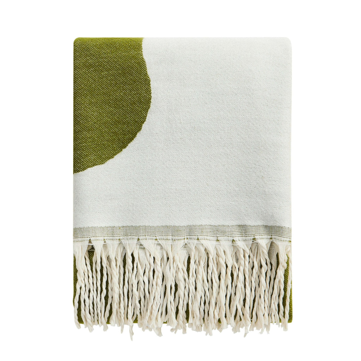 Dusklia - Abstract Floral Sofa Throw - Green/ Natural