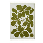 Dusklia - Abstract Floral Throw - Green/ Natural