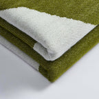 Dusklia - Abstract Floral Throw - Green/ Natural