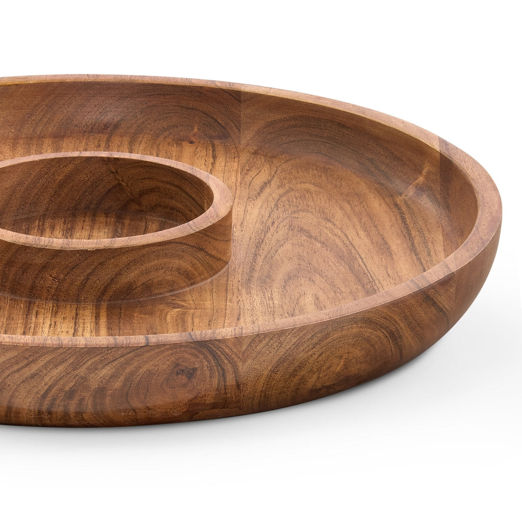 Dusklia - Acacia Chip & Dip Serving Bowl - Natural