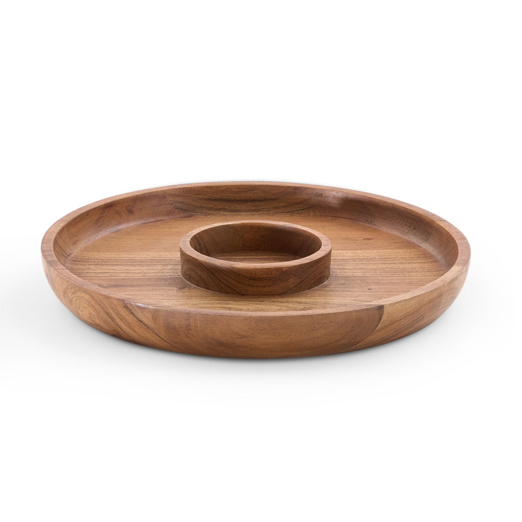 Dusklia - Acacia Chip & Dip Serving Bowl - Natural