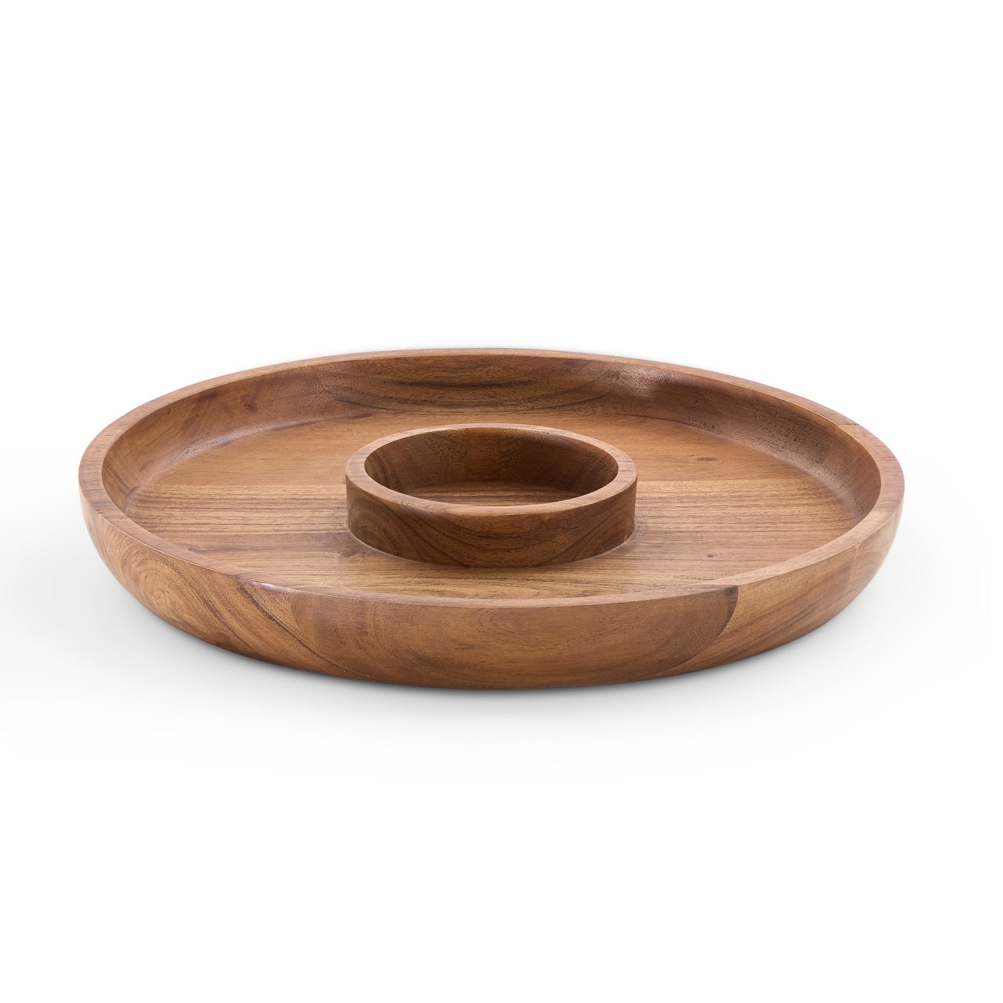 Dusklia - Acacia Chip & Dip Serving Bowl - Natural
