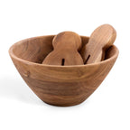 Dusklia - Acacia Salad Bowl with Servers - Natural