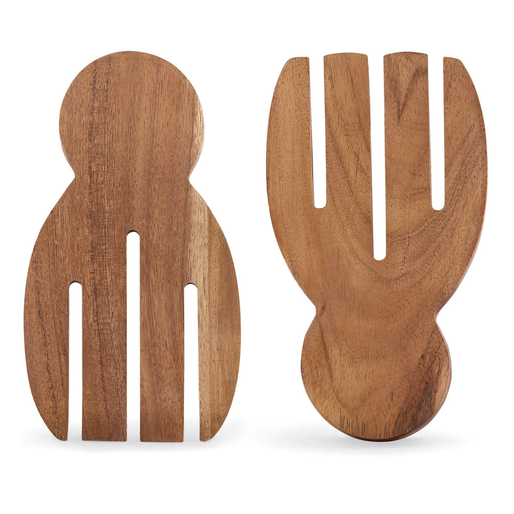 Dusklia - Acacia Salad Bowl with Servers - Natural
