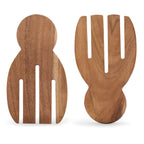Dusklia - Acacia Salad Bowl with Servers - Natural