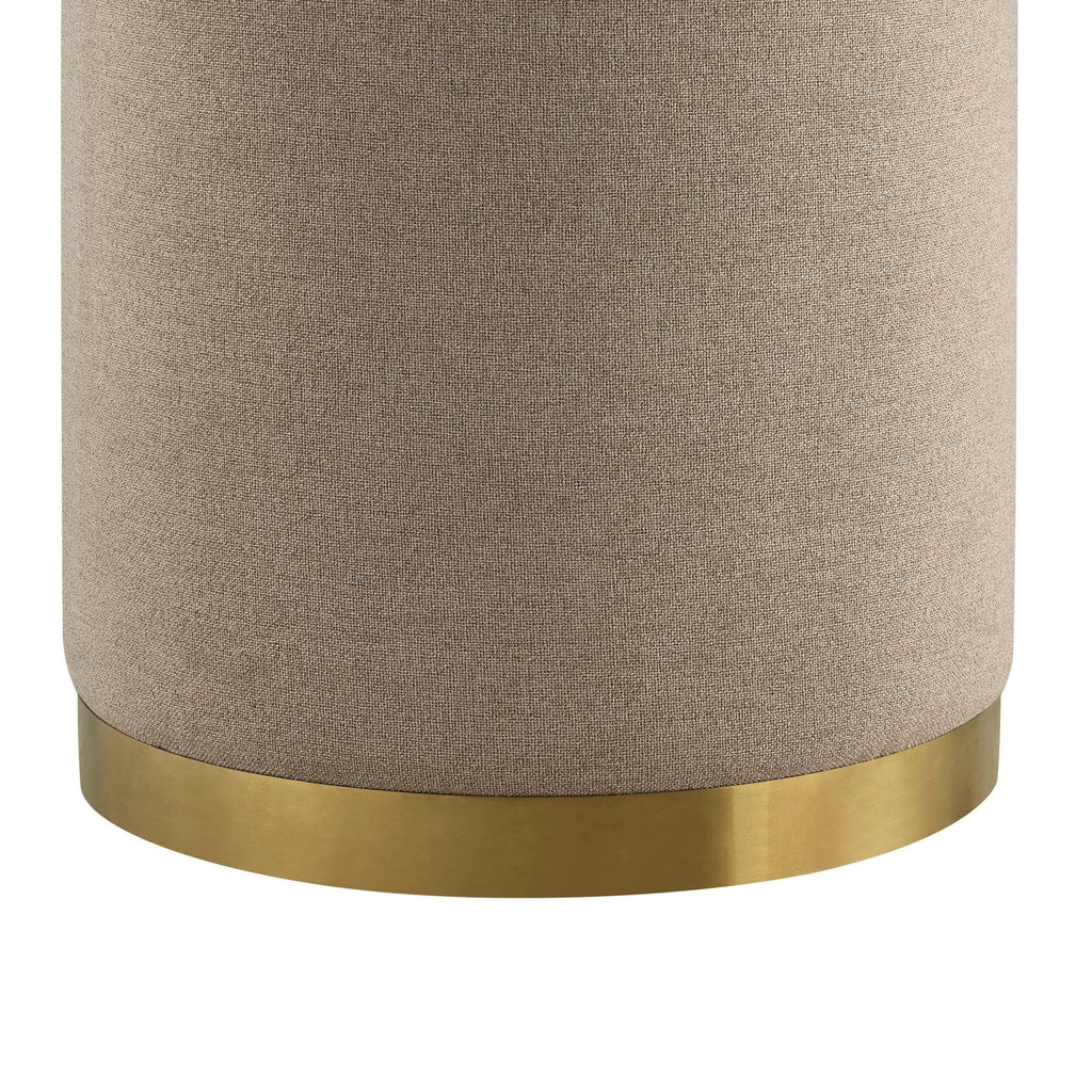Dusklia - Adelaide Gold Base Storage Stool - Oatmeal