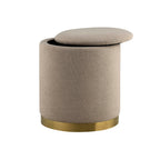 Dusklia - Adelaide Gold Base Storage Stool - Oatmeal