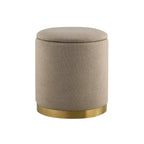 Dusklia - Adelaide Gold Base Storage Stool - Oatmeal