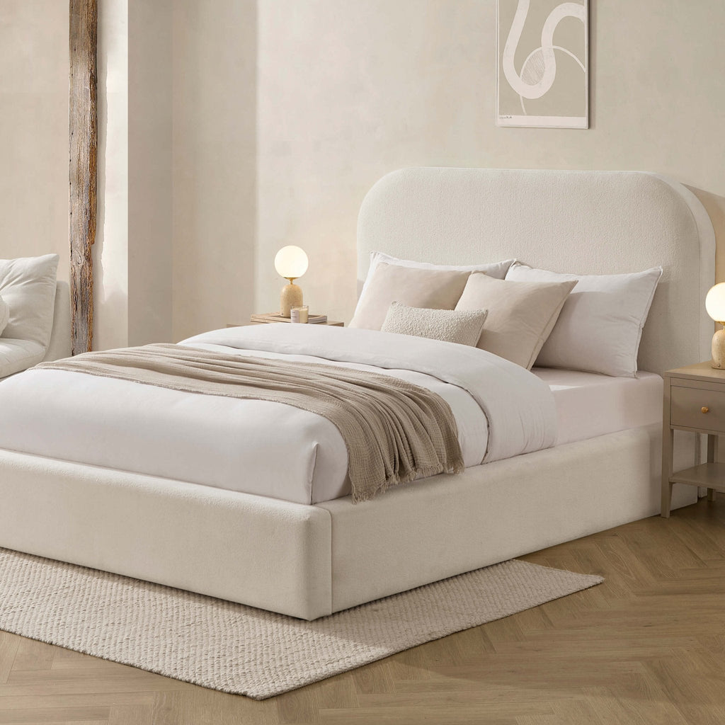 Dusklia - Aintree Ottoman Storage Bed - Teddy Cream