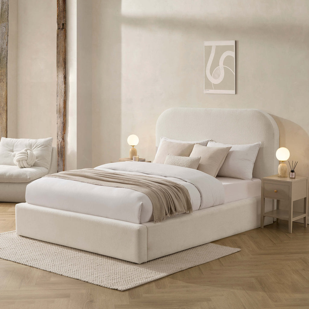 Dusklia - Aintree Ottoman Storage Bed - Teddy Cream