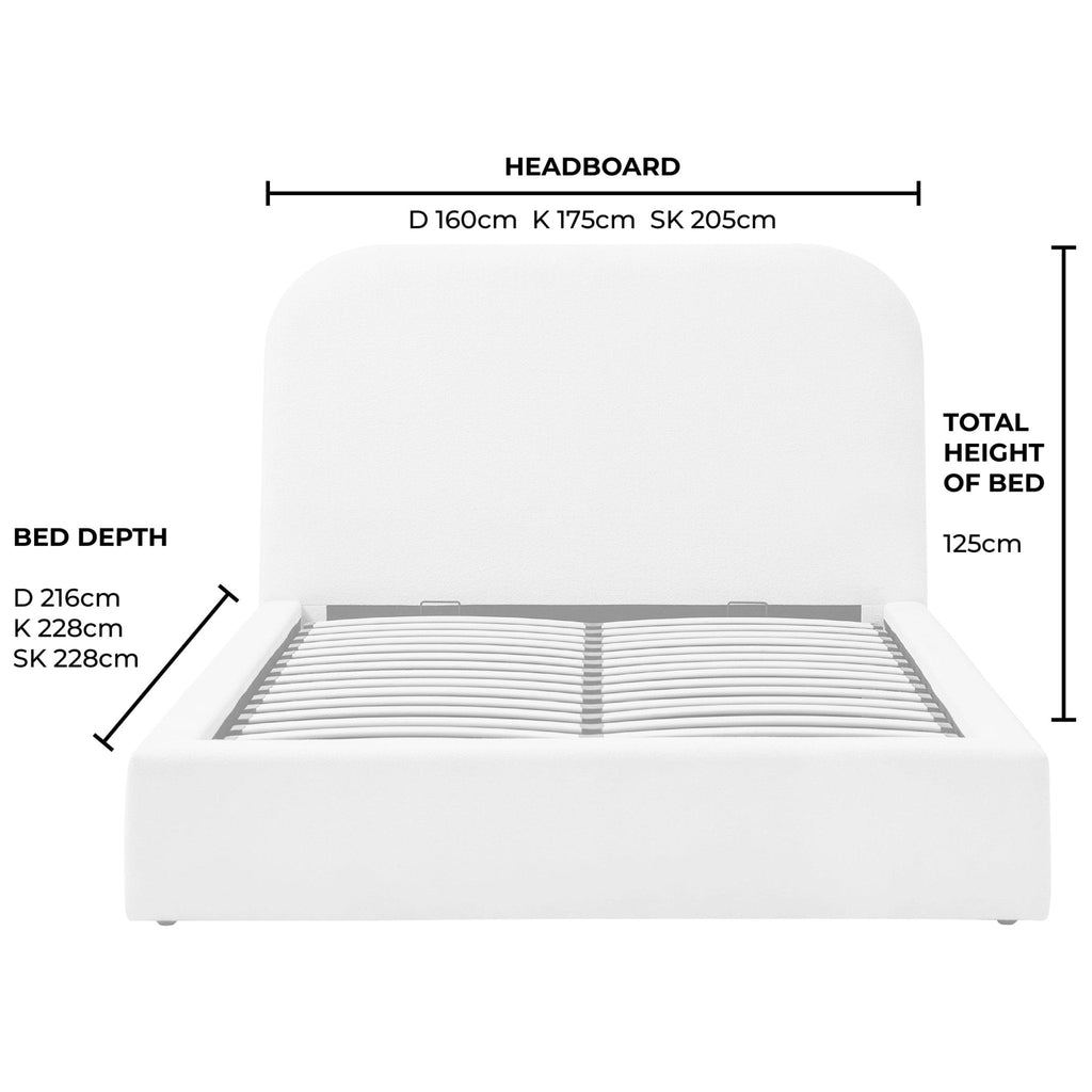 Dusklia - Aintree Ottoman Storage Bed - Teddy Cream