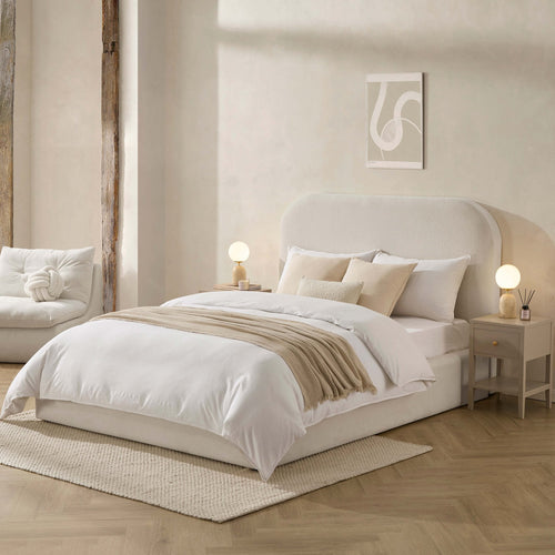 Dusklia - Aintree Ottoman Storage Bed - Teddy Cream