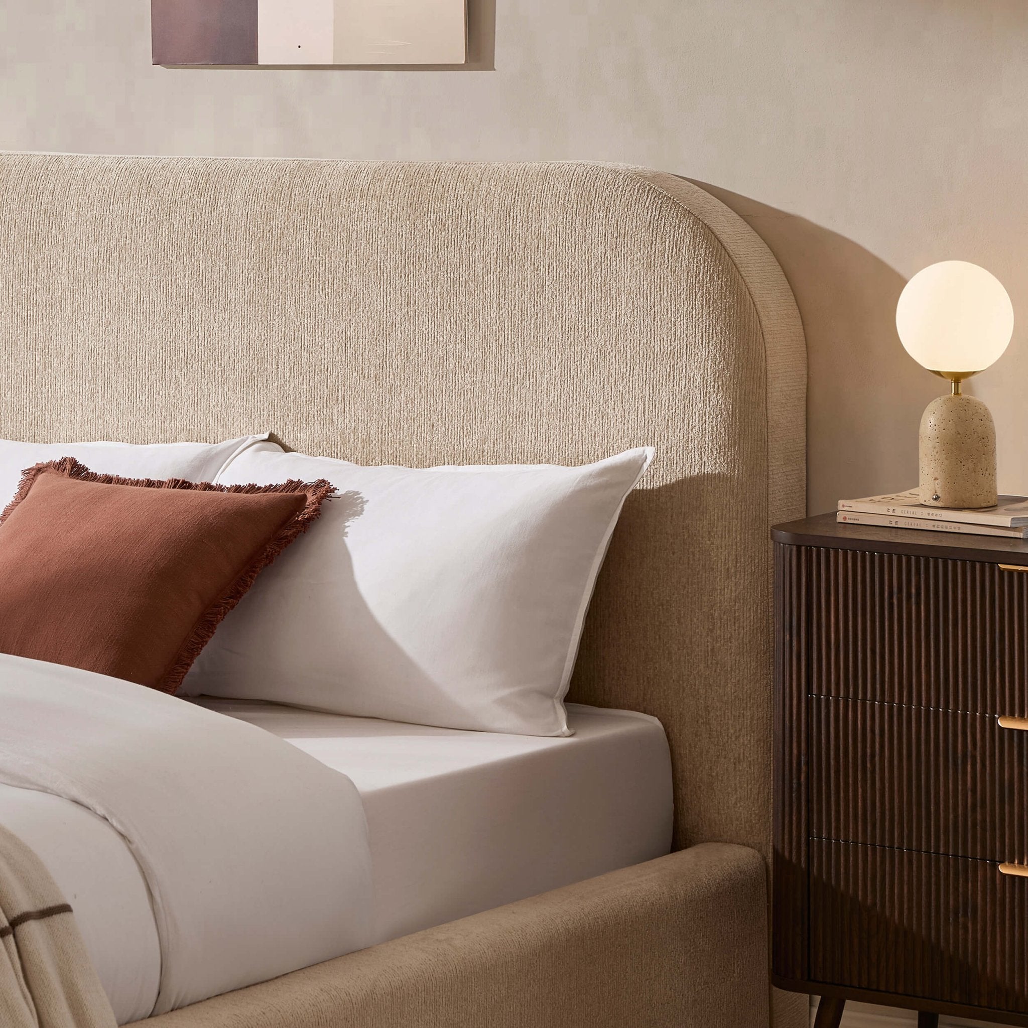 Dusklia - Aintree Ottoman Storage Bed - Textured Oatmeal