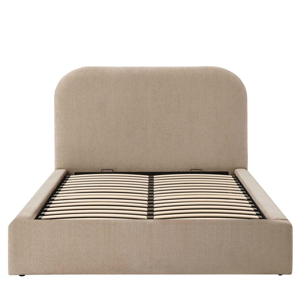 Dusklia - Aintree Ottoman Storage Bed - Textured Oatmeal