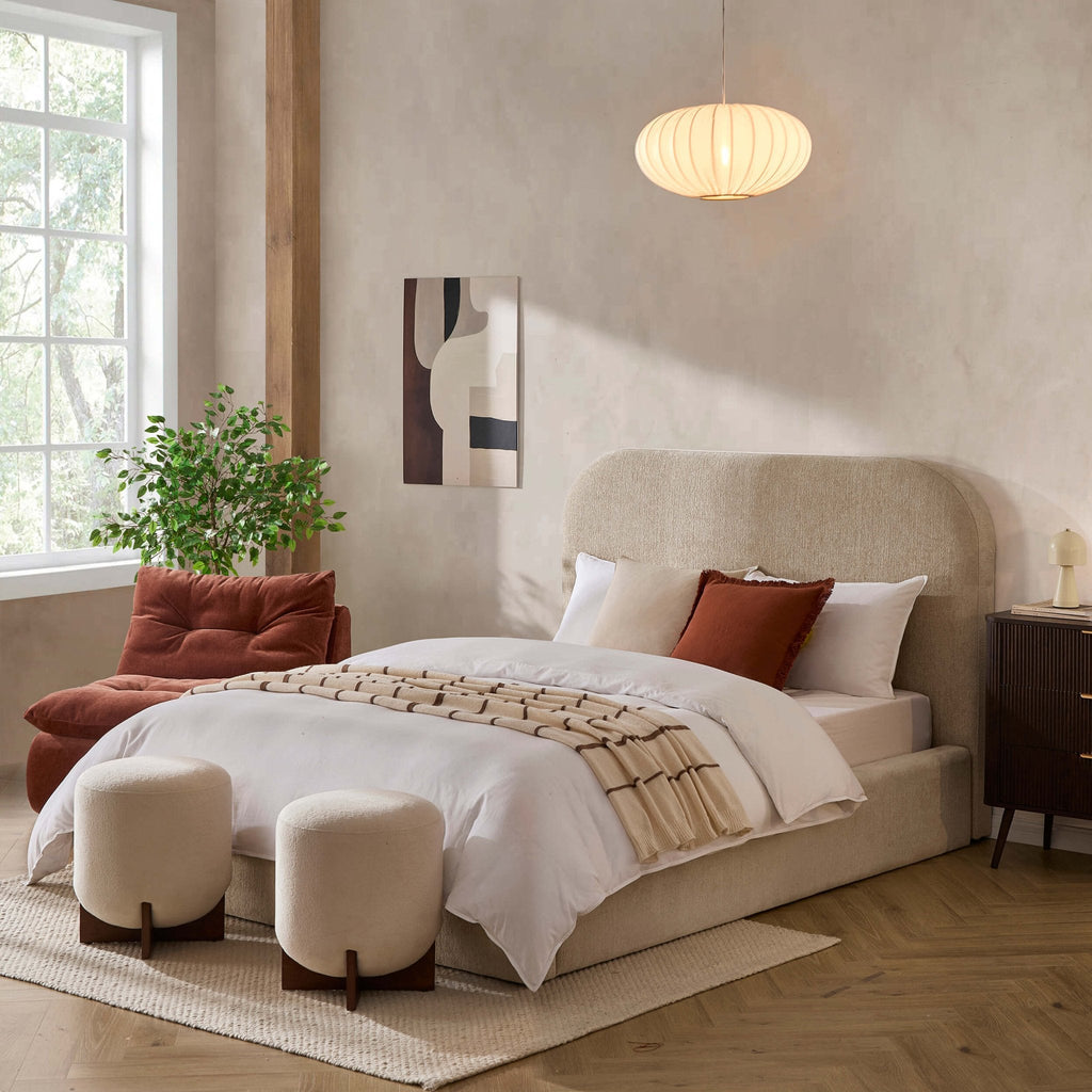 Dusklia - Aintree Ottoman Storage Bed - Textured Oatmeal