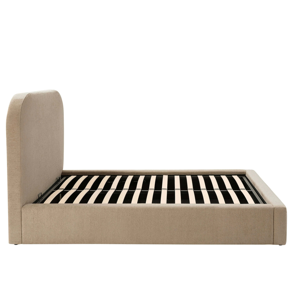 Dusklia - Aintree Ottoman Storage Bed - Textured Oatmeal