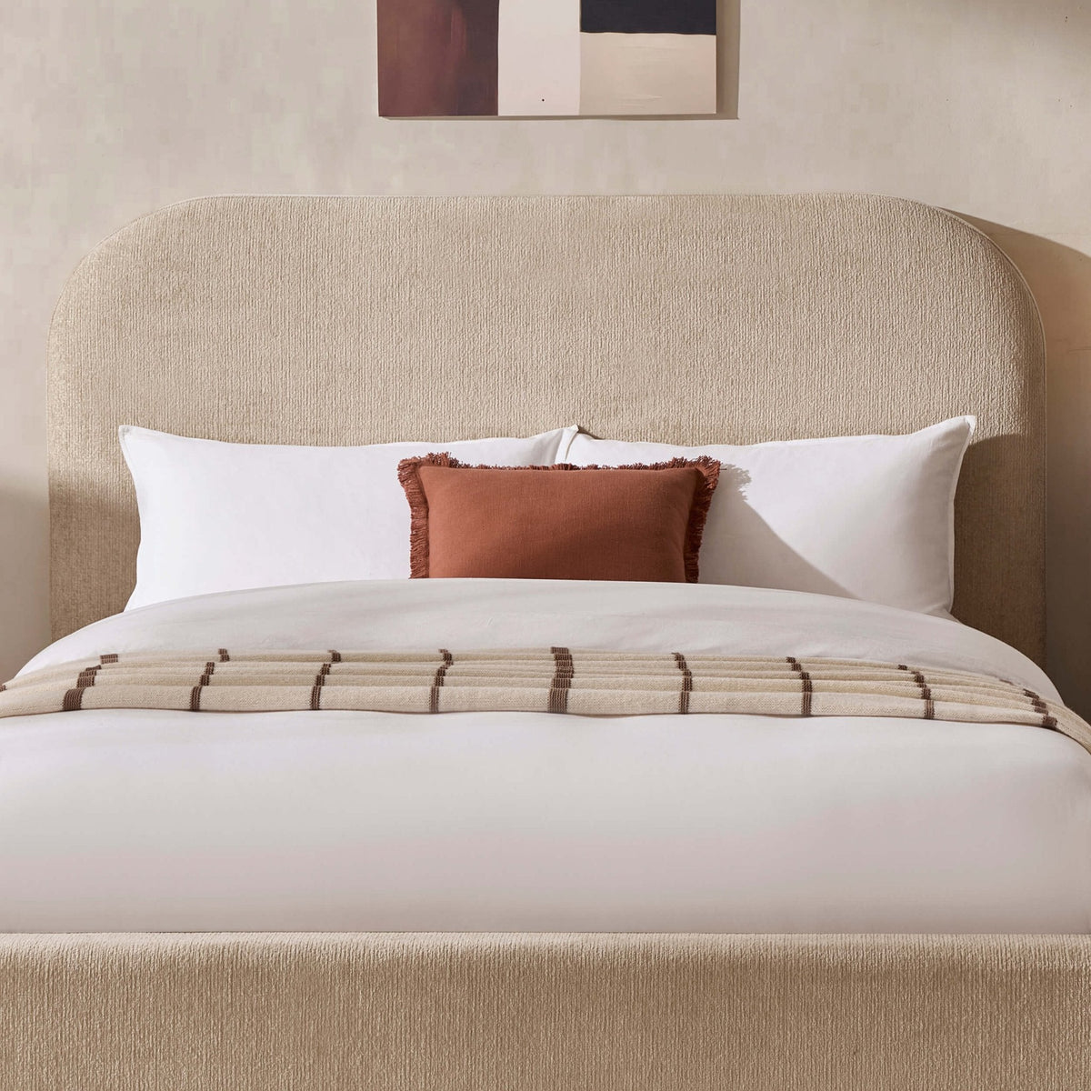Dusklia - Aintree Ottoman Storage Bed - Textured Oatmeal