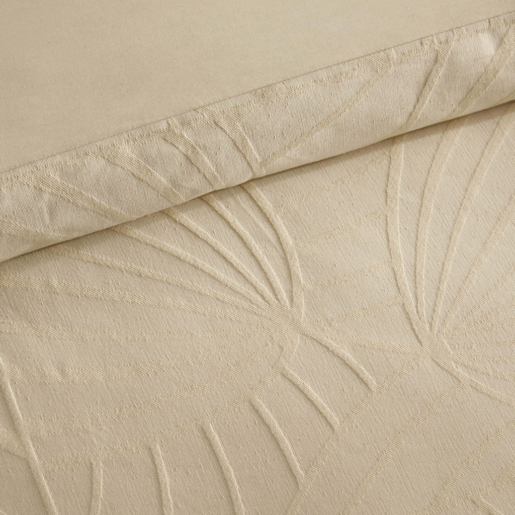 Dusklia - Alanna Linen Look Jacquard 100% Cotton Duvet Cover & Pillowcase Set - Natural