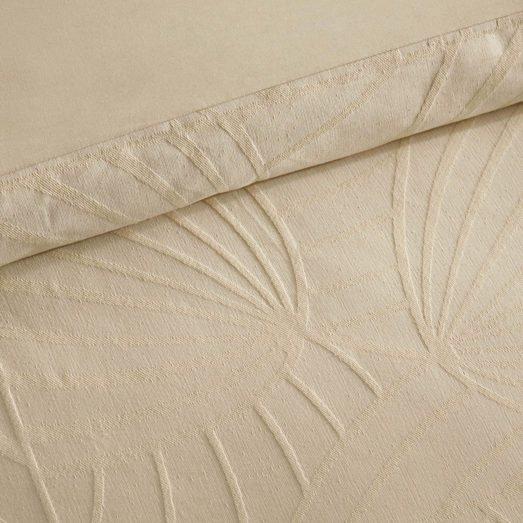 Dusklia - Alanna Linen Look Jacquard 100% Cotton Duvet Cover & Pillowcase Set - Natural