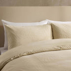 Dusklia - Alanna Linen Look Jacquard 100% Cotton Duvet Cover & Pillowcase Set - Natural